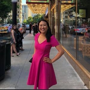 Anthropologie Magenta Colored Dress